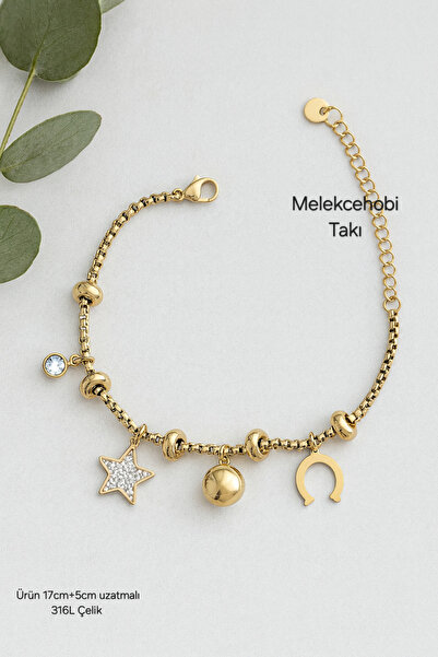 staınless steel Women's 316L Steel Charm Lucky Bracelet Gold Color | Melekcehobi Jewelry