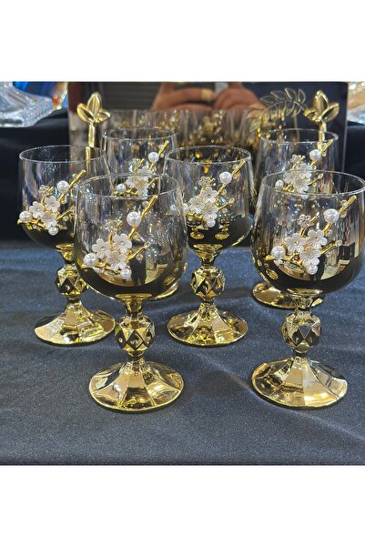 pırıltı home 6 ADET BRONŞLU TİTANYUM KAPLAMA KAHVE YANI KADEH 150ml