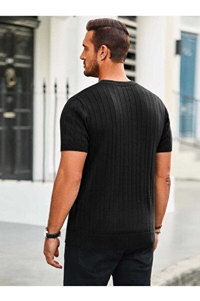 youknitwear you Πλεκτό μπλουζάκι με λαιμόκοψη από 100% βαμβάκι