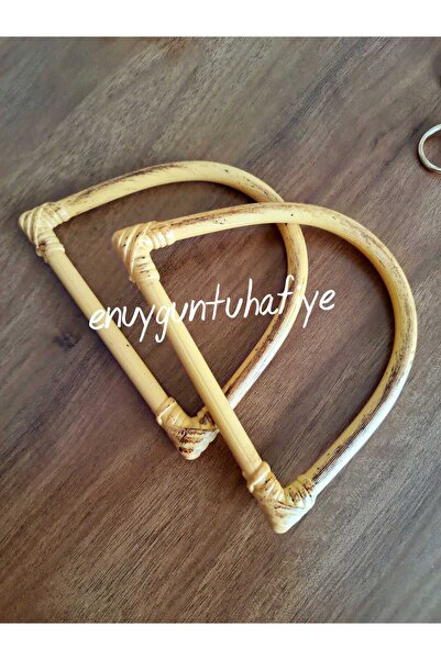 Enuyguntuhafiye Bambu Görünümlü D Model Çanta Sapı, Siyah