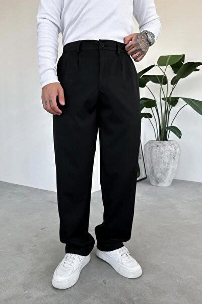 HAFKAGİYİM Black Basic Premium Fabric Trousers