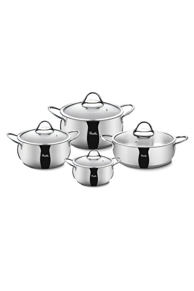 Perotti Burgaz Induction Base 8 Piece Steel Cookware Set