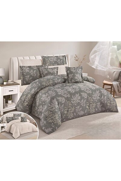 NAJMA مفرش نفرين مشجر قطن 100% وجهين 8 قطع مقاس يناسب سرير مقاس 200*200