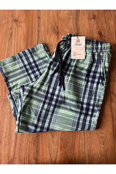 Jiber Comfortable Plaid Pocketed Cotton Unisex Pajama Bottoms