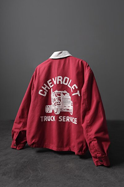 Slatra Мъжка червена бомбър яке с бродерия