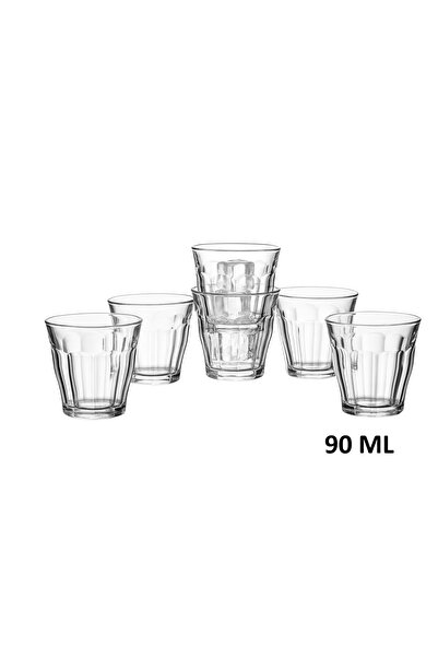 Duralex A Set Of 6 French-made Tea Cups, Size 90 Ml, Multi-use