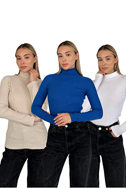 RDK Giyim طقم سترة قطنية برقبة عالية للجنسين مكون من أزرق بلون الكوبالت قطع -...