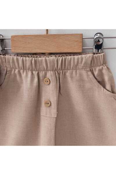 Tly Home Textiles Baby 2-Piece Set 100% Cotton Muslin Top and Linen Pants 6-24 Months Comfortable Daily Combination