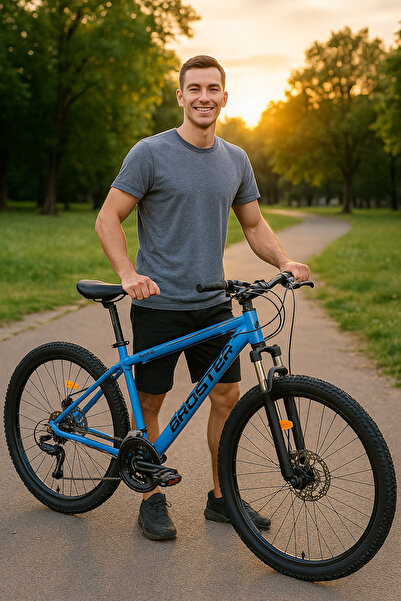 BROSTER Astron 27.5 Jant 21 Vites Alüminyum Kadro Mekanik Disk Dağ Bisikleti Blue Matt