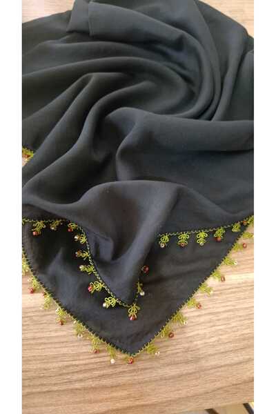 Yazmacı İğne Oyası Siyah Düz Yazma Boncuk Modeli (Cenk )