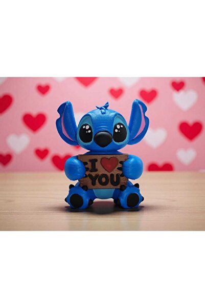 EFSeR ATÖLYE لعبة ديكور على شكل شخصية ستيتش بعبارة 'أحبك'