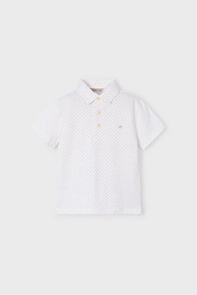 MAYORAL Μπλουζάκι για αγόρι με με τύπωμα γιακά μπεζ