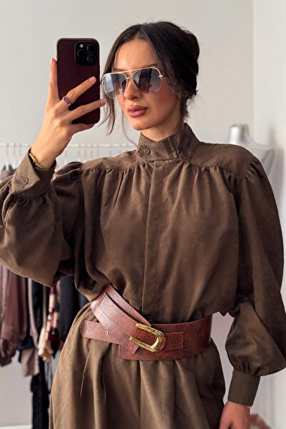 ROYAL'S AURA Viona Süet Gömlek Ceket Pantolon Takım