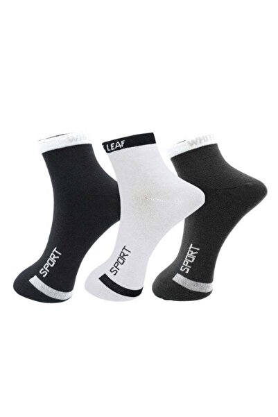 White Leaf Men's Casual Ankle Socks - 3 Pairs (Olive Green, Black, Gray) - Fr...