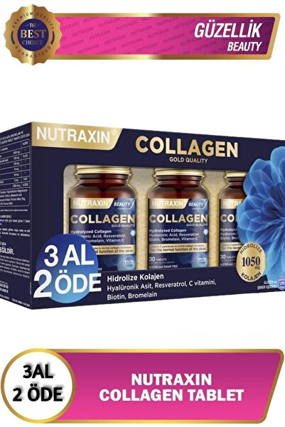 Nutraxin Beauty Gold Collagen 30 Tablet 3 Al 2 Öde
