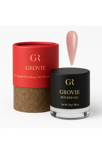 Grovie Brocade Builder Gel – Mikro Işıltılı | 02 | Güçlü, Şeffaf ve Parlak Tasarım - Tırnak Uzatma Jeli