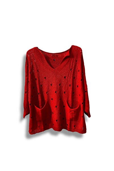 SUMEF Γυναικεία πλεκτή μπλούζα Mercerized oversized – Τυπικό μέγεθος (ταιριάζει στους μεγέθους 38-48) – Κομψό και άνετο καλοκαιρινό πουλόβερ