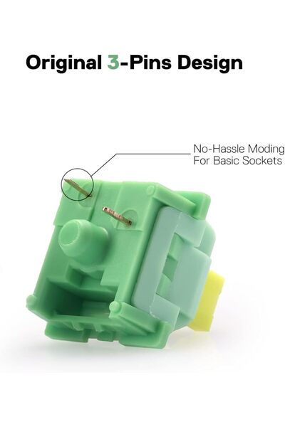 REDRAGON A113 Bullet QT Soft-Touch Mechanical Switches (24 pcs) - Quiet Cherry MX Equivalent, 3-Pin