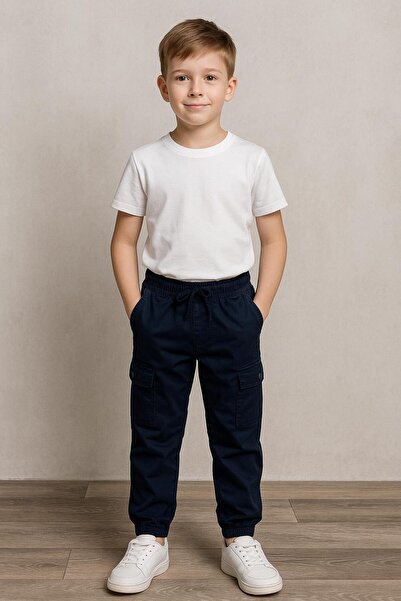 YİGİT BUTİK Gabardine Fabric Cargo Pocket Pack Children's Trousers