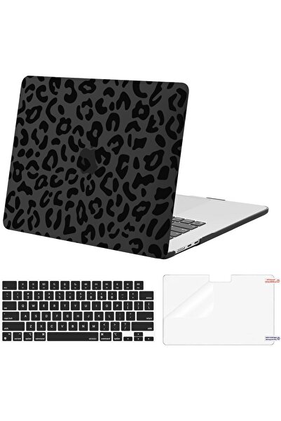 Mosiso حافظة ماك بوك إير مقاس 15 بوصة (A3114/A2941) بهيكل صلب من جلد الفهد مع...