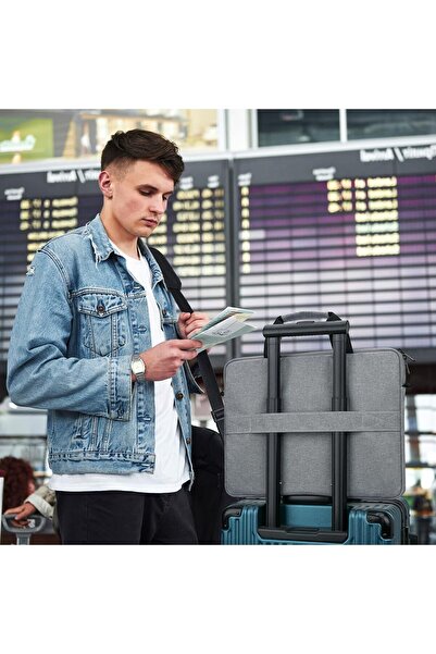 Yelajoy حقيبة حمل للكمبيوتر المحمول مقاس 15.6 بوصة - رمادي