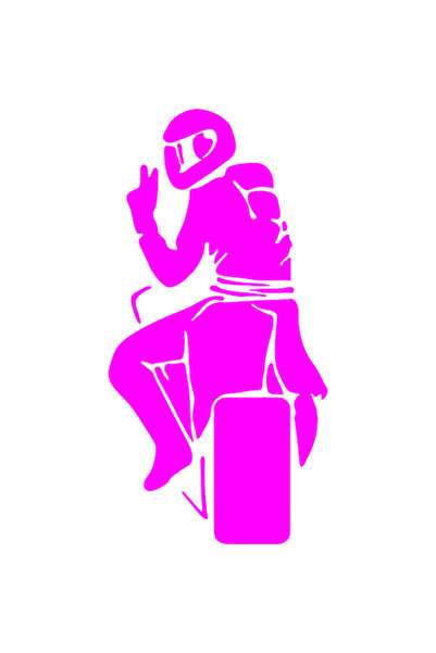 Oracal Sticker auto "Biker peace'', 18x9cm, roz