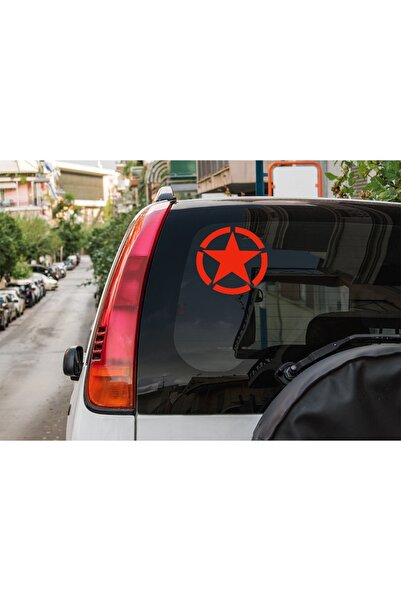 Oracal Car sticker ''Star military'', 17x17 cm, red
