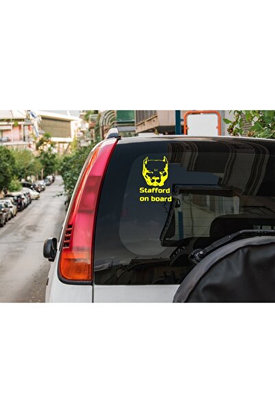 Oracal Car sticker "Stafford on board", 18x15 cm, yellow