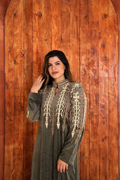 AFandina Velvet jalabiya with an elegant look A - 182