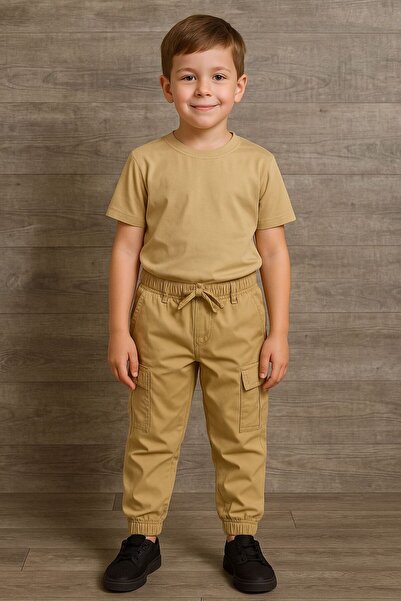 YİGİT BUTİK Gabardine Fabric Cargo Pocket Pack Children's Trousers