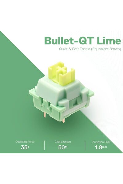 REDRAGON A113 Bullet QT Soft-Touch Mechanical Switches (24 pcs) - Quiet Cherry MX Equivalent, 3-Pin