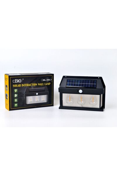 SmartElectro Set of 4 Solar Lamps with 3 LEDs, 1600 lm, 1800 mAh, 120° Sensor, 3 Lighting Modes, 3W – Black