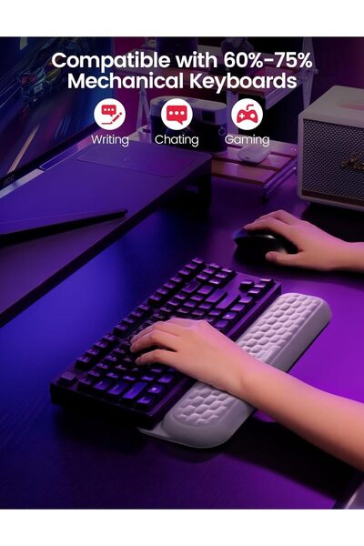 MAKINGTEC مسند معصم لوحة المفاتيح مع ملصقات - دعم معصم من إسفنج الذاكرة الناعم للوحات المفاتيح الميكانيكية