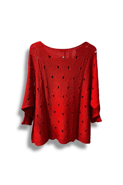 SUMEF Γυναικεία πλεκτή μπλούζα Mercerized oversized – Τυπικό μέγεθος (ταιριάζει στους μεγέθους 38-48) – Κομψό και άνετο καλοκαιρινό πουλόβερ