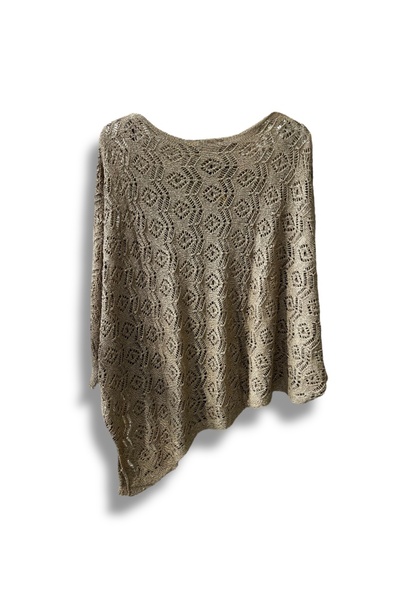 SUMEF Γυναικεία Mercerized δαντελωτή πλέξη Ασύμμετρη Πλεκτή Μπλούζα – Τυπικό μέγεθος (38-48 Συμβατό)