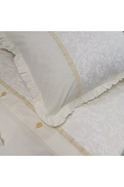 Casa Bucuriei Victoria 6pc bedding, ivory/beige, ranforce cotton (180x220 duvet, 260x240 sheet, 2x50x70, 2x40x45)