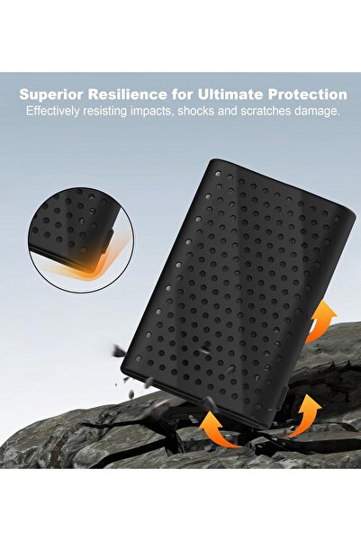 Lacdo Silicone Case for Samsung T9 Portable SSD (1/2/4TB) – Soft Protective Travel Pouch, Black