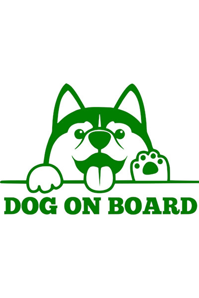 Oracal Car sticker "Dog on board", 22x15cm, green