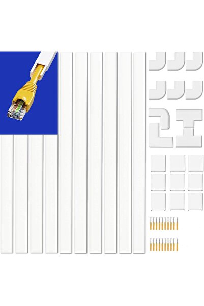 X SPRING Paintable Cable Cover Set, 400×20×10 mm – Wall-mounted Cable Hider