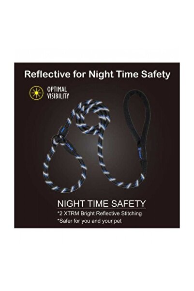 Doco REFLECTIVE ROPE LEASH-COLLAR for dog (30 CM BLACK)