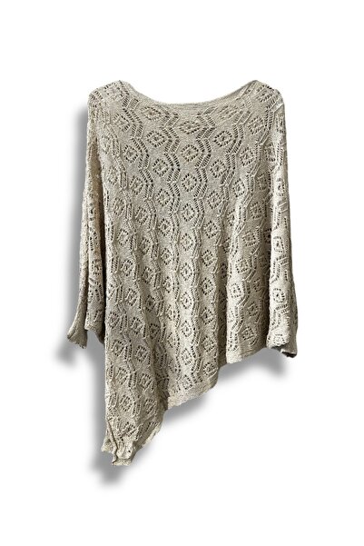 SUMEF Γυναικεία Mercerized δαντελωτή πλέξη Ασύμμετρη Πλεκτή Μπλούζα – Τυπικό μέγεθος (38-48 Συμβατό)