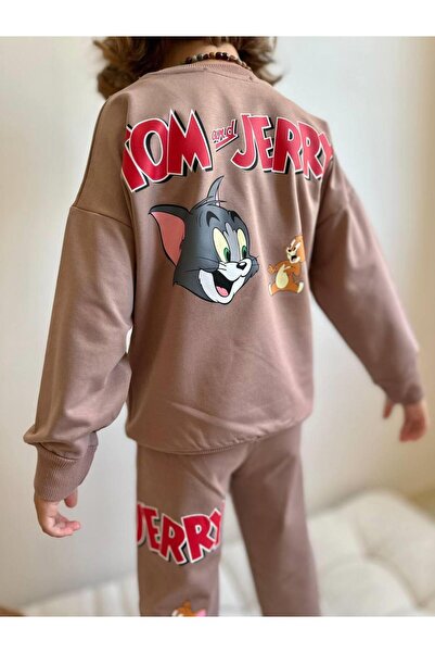 RAPAPA Boy's Printed Bottom Top Mink Tracksuit Set - 4053