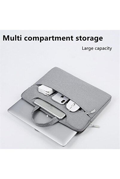 007 POSICHE Laptop Shoulder Bag 14-15.6 inch — Large Tote with Shoulder Strap, Unisex, Gray