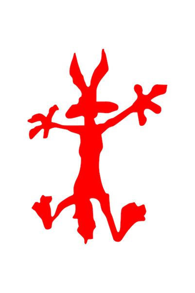 Oracal Sticker auto "Coyote silueta strivita'', 15x11cm, rosu