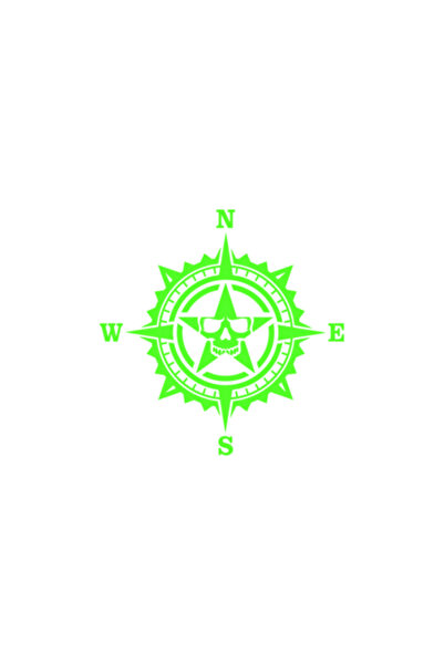 Oracal Car sticker "Skull nwse", 18cm, green