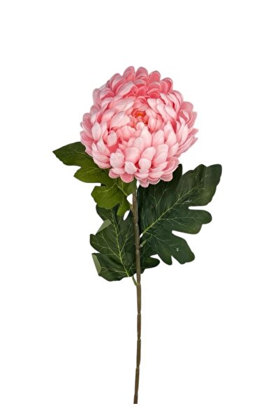 Nettenevime Yapay Çiçek Krizantem Pembe Açık 90cm Tek Dal Kumaş Çiçek Uzun Dal