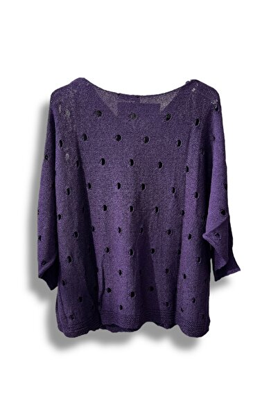 SUMEF Γυναικεία πλεκτή μπλούζα Mercerized oversized – Τυπικό μέγεθος (ταιριάζει στους μεγέθους 38-48) – Κομψό και άνετο καλοκαιρινό πουλόβερ