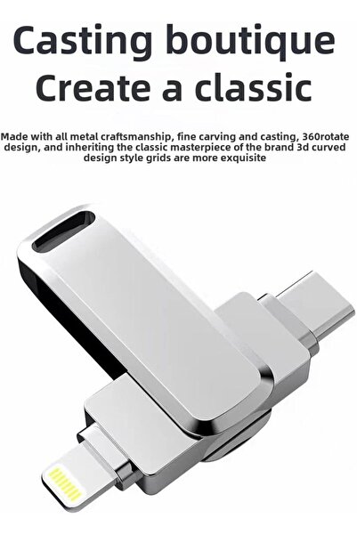 LinJie Dual Drive Mobile USB Flash Drive 1TB - External Storage for iPhone/PC/iPad