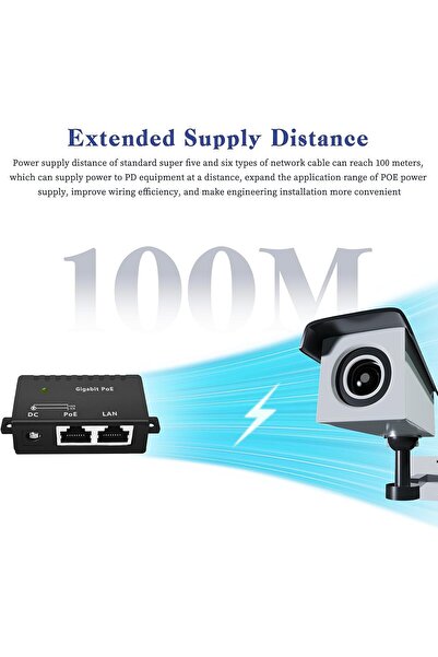 007 Exifor Gigabit PoE Injector, Non-PoE to PoE 30W, IEEE 802.3at/af, 1-Port Passive PoE, Up to 100m