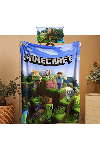 ACONCEPT MINECRAFT TEMALI BEBEK ÇOCUK WELSOFT YUMOŞ BATTANİYE & YASTIK KILIFI...